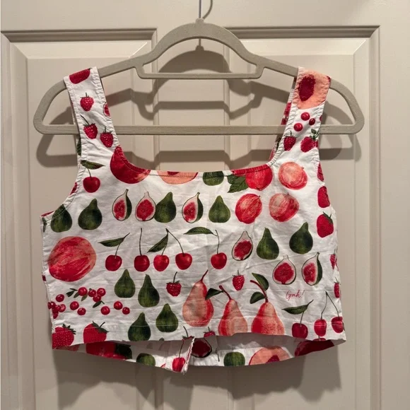 Lisa Says Gah UO Exclusive Rosa Button-Down Cropped Tank Top - Picture 4 of 4